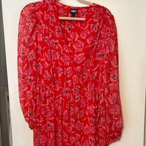 INC Red Floral Dress